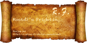 Rostás Fridolin névjegykártya